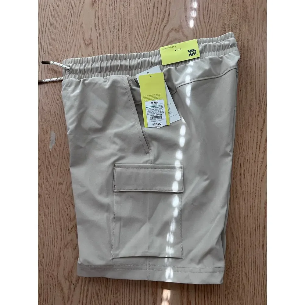 New Boys All in Motion Adventure Cargo Shorts Or Swim Trunks Tan Khaki Medium 8